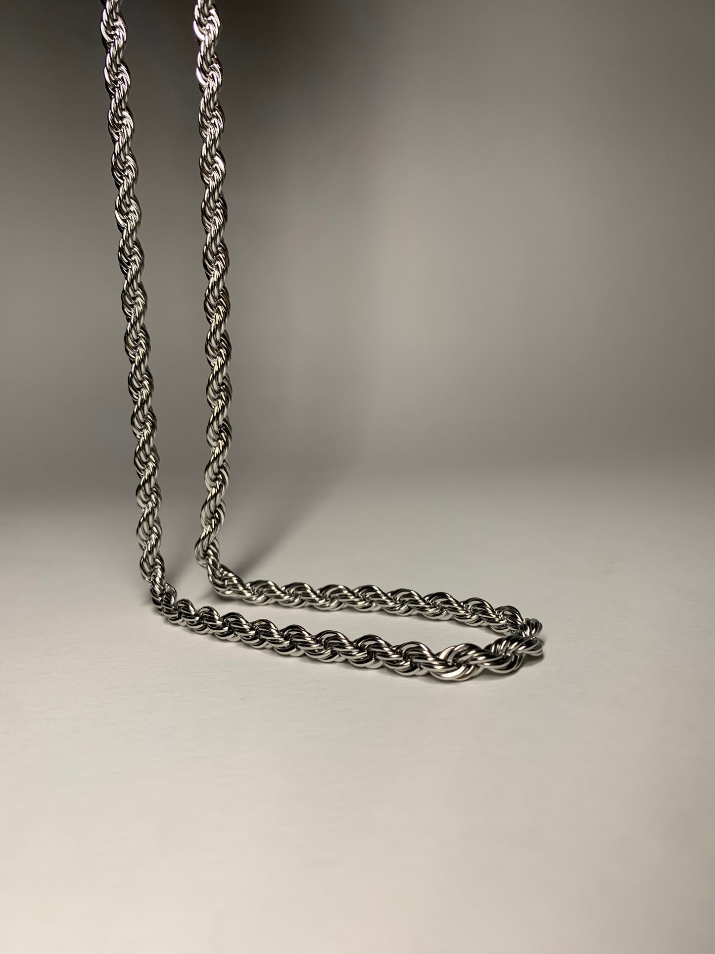 Silver-Plated Rope Chain Necklace