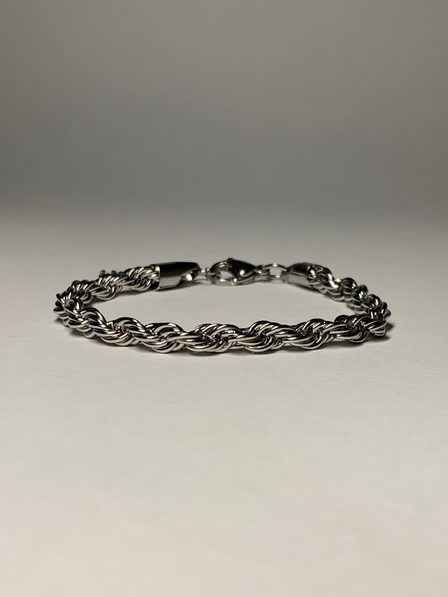 Silver-Plated Rope Chain Bracelet