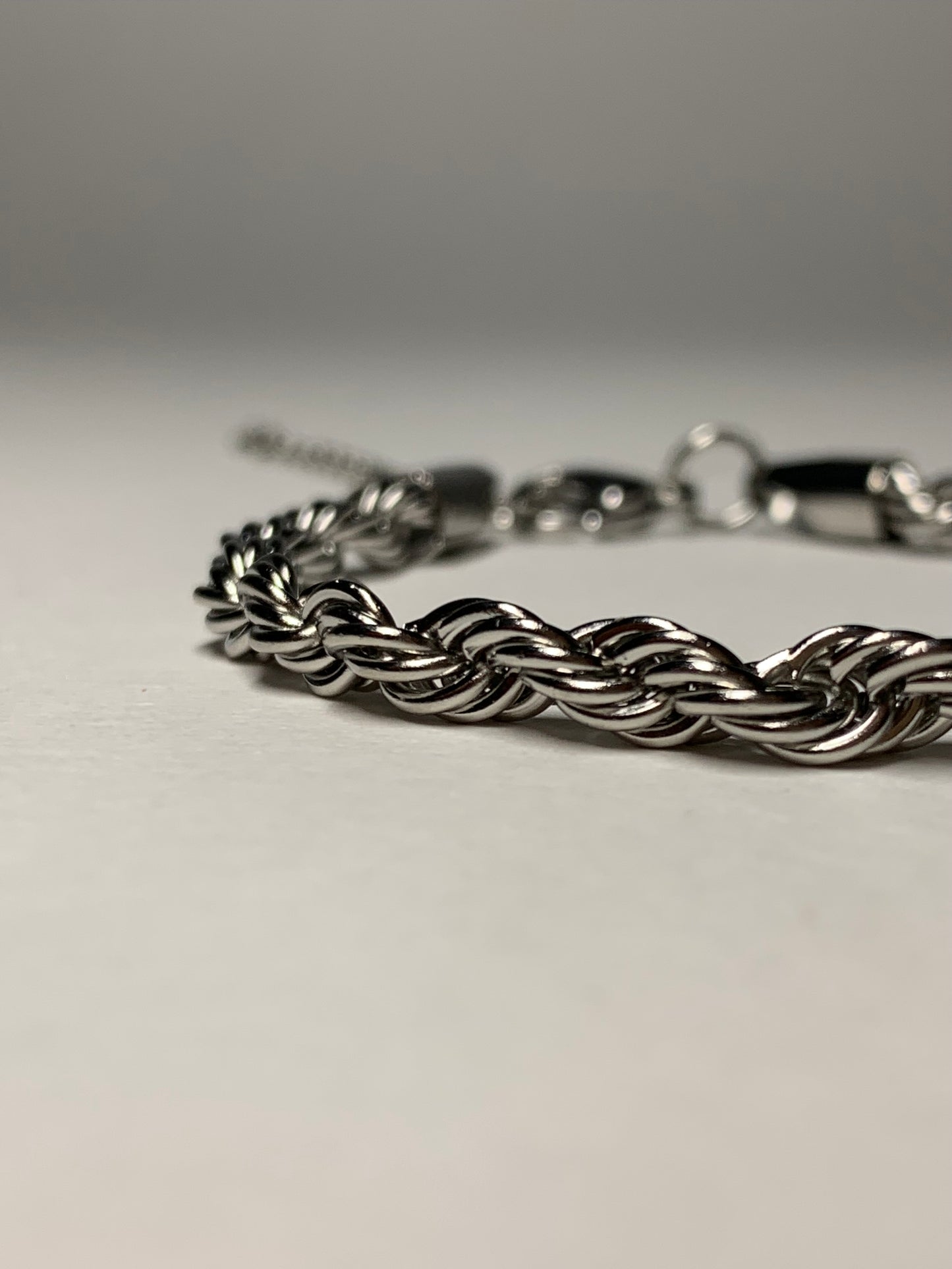 Silver-Plated Rope Chain Bracelet