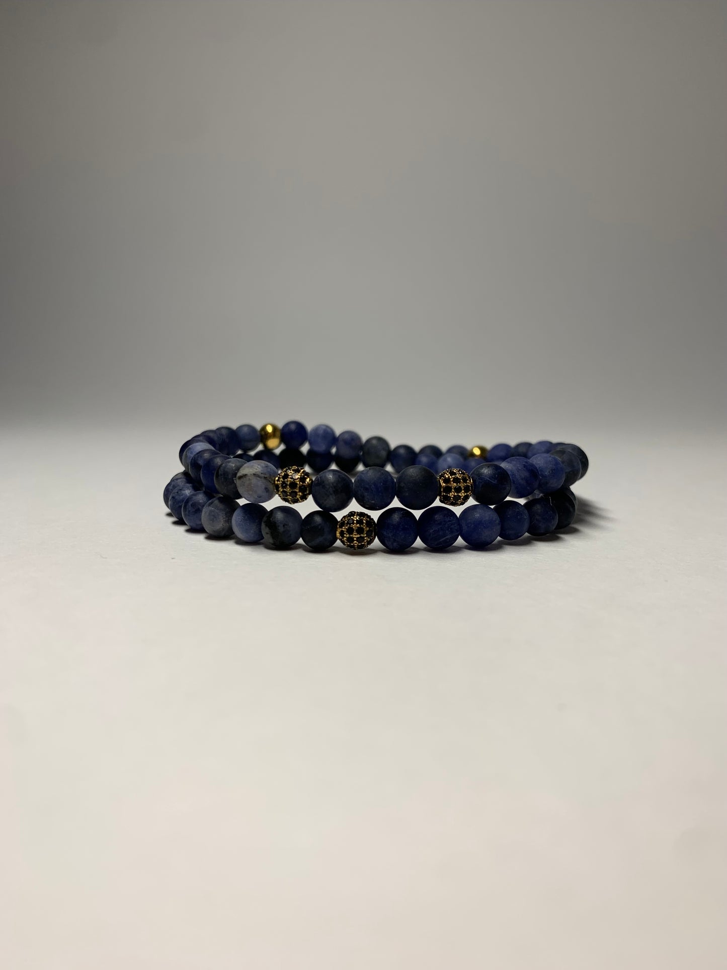 Duo Sodalite and Lava Bead Bracelet